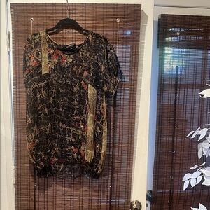 Citron Black and brown  Abstract Blouse